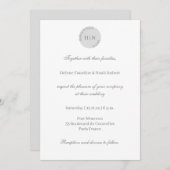 モノグラム白グレーモダンミニマル結婚リスト 招待状 (正面/裏面)