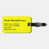 モノグラム白サッカーサッカーボール、黄色 ラゲッジタグ (裏面横)