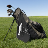 モノグラム白シルエット女性ゴルファーゴルフタオル ゴルフタオル (グリーン)