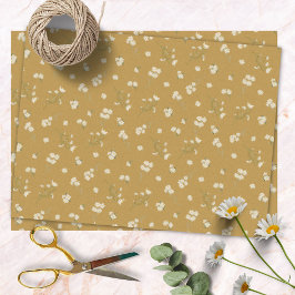 モノグラム白デイジー花花柄 薄葉紙