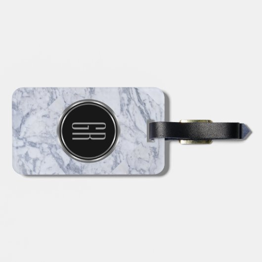 モノグラム白フェイク大理石模様 ラゲッジタグ (裏面横)