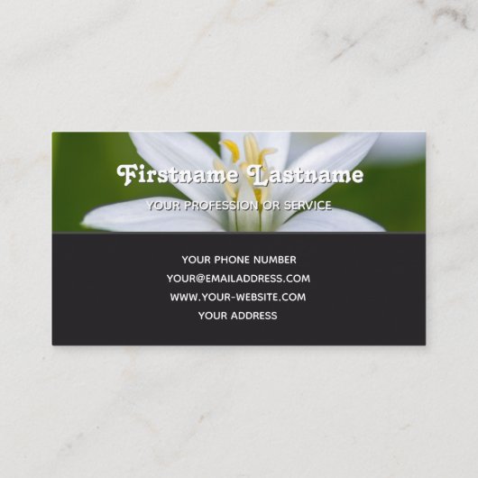 モノグラム白フラワーフローリストウェディングプランナーグレー 名刺 (裏面)