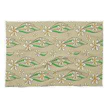 モノグラム白フローラベージュ背景