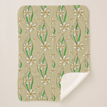 モノグラム白フローラベージュ背景