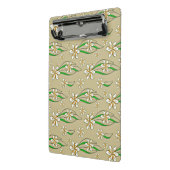 モノグラム白フローラベージュ背景 ミニクリップボード (アングル2)