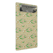 モノグラム白フローラベージュ背景 ミニクリップボード (アングル)