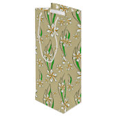 モノグラム白フローラベージュ背景 ワインギフトバッグ (裏面アングル)