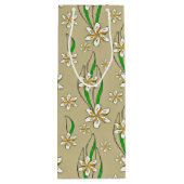 モノグラム白フローラベージュ背景 ワインギフトバッグ (裏面)