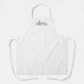 モノグラム白モダン黒シンプルエレガント名 エプロン (正面)