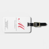 モノグラム白ユニーク赤Chubby名刺 ラゲッジタグ (正面横)