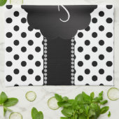 モノグラム白水玉模様 キッチンタオル (折り畳み)