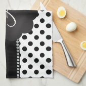 モノグラム白水玉模様 キッチンタオル (四つ折り)