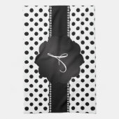 モノグラム白水玉模様 キッチンタオル (縦)