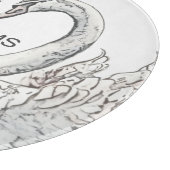 モノグラム白鳥ガラス切断板 カッティングボード (角)