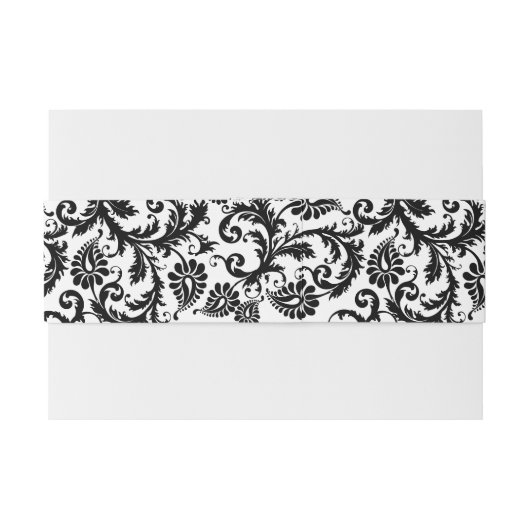 モノグラム白黒または任意のカスタム色 招待状ベリーバンド (裏面例)