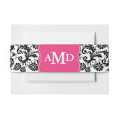 モノグラム白黒または任意のカスタム色 招待状ベリーバンド (正面例)