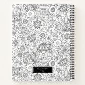 モノグラム白黒アーティストスケッチブックノートブック ノートブック (裏面)