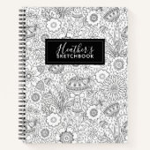 モノグラム白黒アーティストスケッチブック ノートブック (正面)