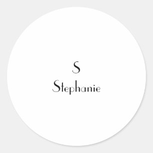 モノグラム白黒イニシャル名カスタムかわいい ラウンドシール