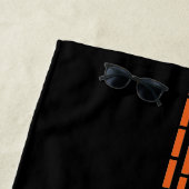 モノグラム白黒オレンジパタストライプのーン ビーチタオル (インサイチュ)