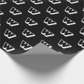 モノグラム白黒カスタムイニシャルパターン ラッピングペーパー (角)