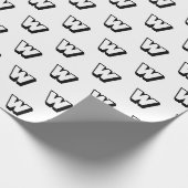 モノグラム白黒カスタムイニシャル模様 ラッピングペーパー (角)