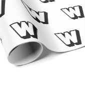 モノグラム白黒カスタムイニシャル模様 ラッピングペーパー (ロールコーナー)