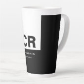 モノグラム白黒カスタムギフト作成 カフェラテマグ (右アングル)