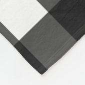 モノグラム白黒ギンガムパターン フリースブランケット (角)