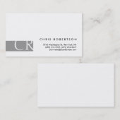 モノグラム白黒グレイストライプ名刺 名刺 (正面/裏面)