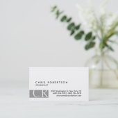 モノグラム白黒グレイストライプ名刺 名刺 (スタンド正面)