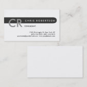 モノグラム白黒グレイストライプ名刺 名刺 (正面/裏面)