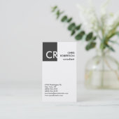 モノグラム白黒グレイ名刺 名刺 (スタンド正面)