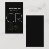 モノグラム白黒グレイ名刺 名刺 (正面/裏面)