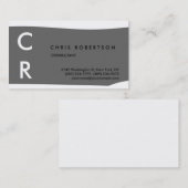 モノグラム白黒グレーパターン名刺 名刺 (正面/裏面)