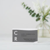 モノグラム白黒グレーパターン名刺 名刺 (スタンド正面)