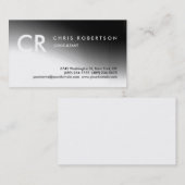 モノグラム白黒グレーパターン名刺 名刺 (正面/裏面)