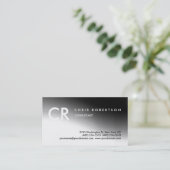 モノグラム白黒グレーパターン名刺 名刺 (スタンド正面)