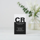 モノグラム白黒コンサルタント名刺 名刺 (スタンド正面)