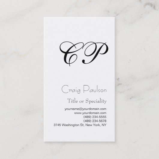 モノグラム白黒コンサルタント名刺 名刺 (正面)