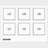 モノグラム白黒シンプルプロフェッショナル スクエアシール (シート)