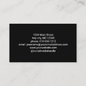 モノグラム白黒シンプルミニマル男らしリスト 名刺 (裏面)