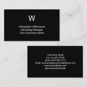 モノグラム白黒シンプルミニマル男らしリスト 名刺 (正面/裏面)