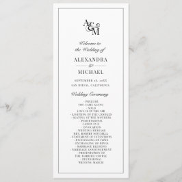 モノグラム白黒シンプルミニマル結婚リスト プログラム