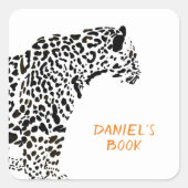 モノグラム白黒ジャガー蔵書票 スクエアシール (正面)