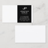 モノグラム白黒スタイリッシュデザインモダン 名刺 (正面/裏面)