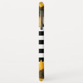 モノグラム白黒ストライプのひまわり金ゴールド Case-Mate iPhoneケース (裏面/左)