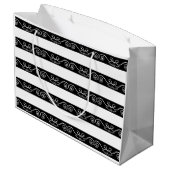 モノグラム白黒ストライプのデザイン ラージペーパーバッグ (裏面アングル)