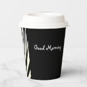 モノグラム白黒ゼブラストライプのパターン 紙コップ (裏面)