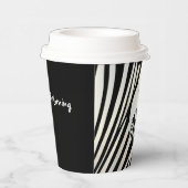 モノグラム白黒ゼブラストライプのパターン 紙コップ (右)